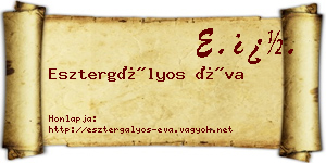 Esztergályos Éva névjegykártya