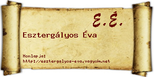 Esztergályos Éva névjegykártya